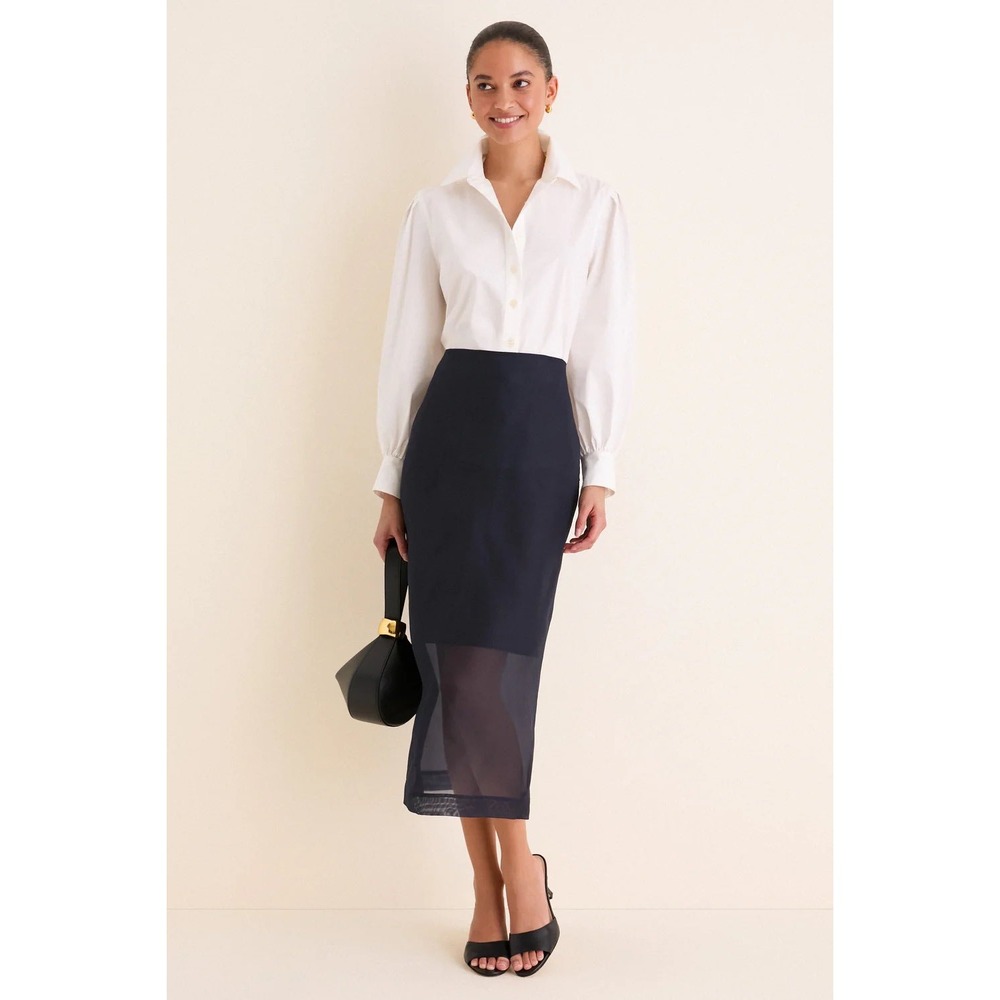 White Cotton Poplin Puff Sleeve Button Down Shirt NWT size XXXL